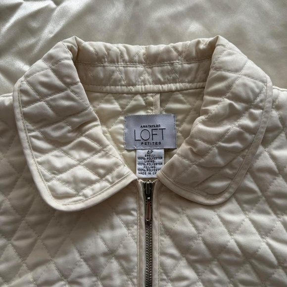 Cream quilted zip up jacket #quiltedjacket - Picture 3 of 4